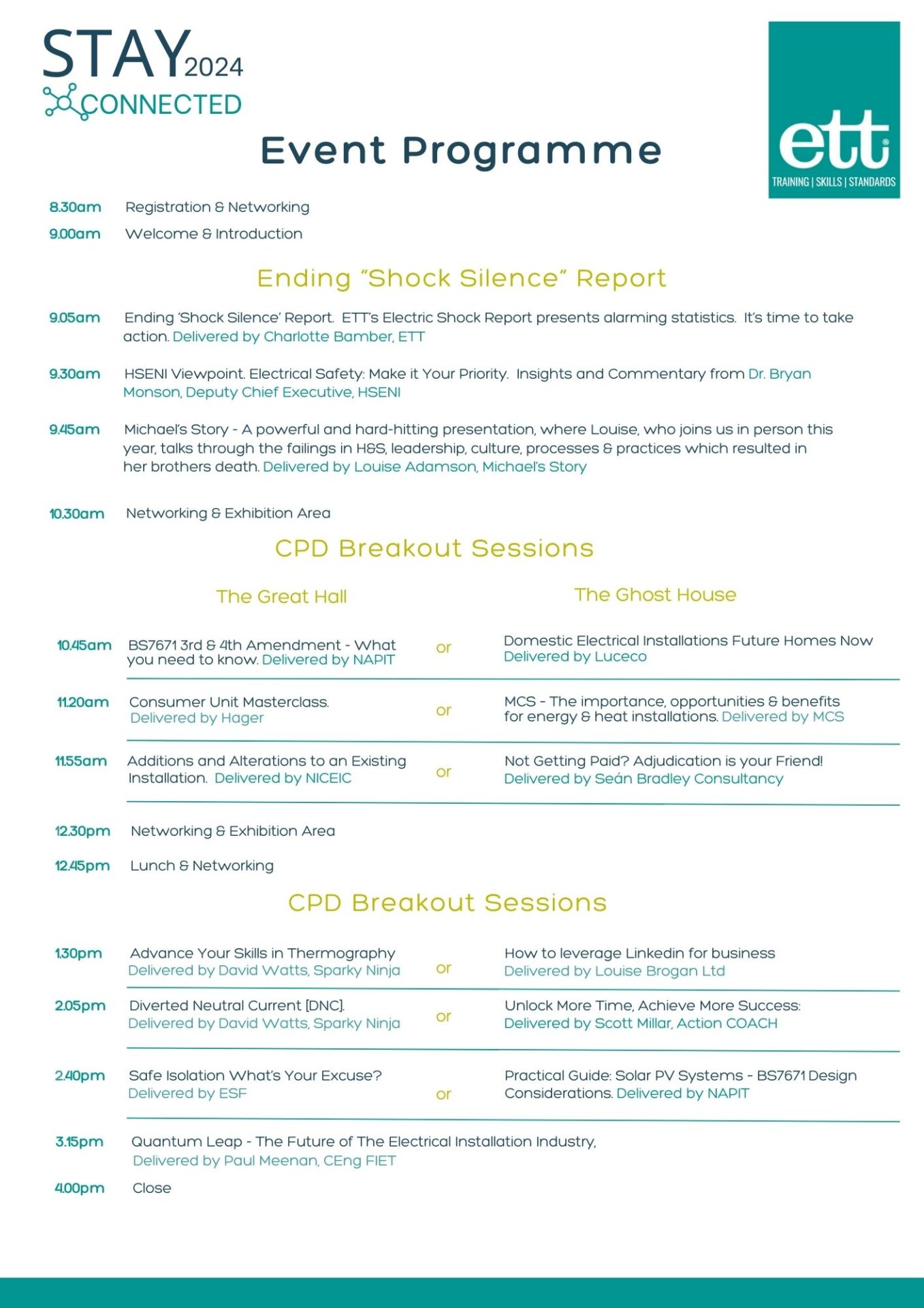 Stay Connected 2024 I Event Programme